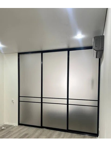 перегородка раздвижная матовое стекло