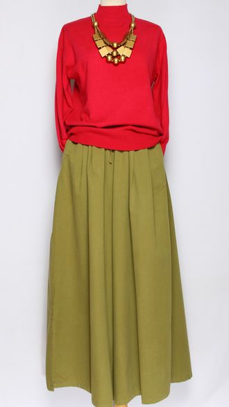 Джемпер "ГЛАДКИЙ С ДЛИННЫМ РУКАВОМ medium" 3062 красный, хаки, пудра, белый, лаванда р.48-52