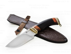 Охотничий нож из порошковой стали М390 «Разделочный» рукоять из ценных пород дерева