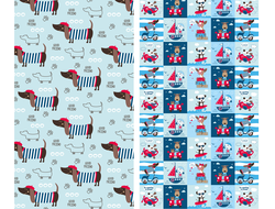 Набор из 2-х вафельных полотенец  "Таксы"