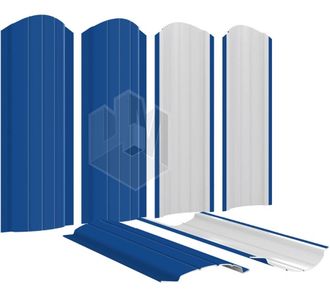 Штакетник металлический полукруглый 110мм RAL 5005 "Синий", высота 1,25м