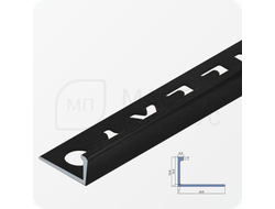 Окантовочный плиточный профиль из алюминия 12 мм. NEEXY PV03-18 MBL Черный матовый 2.7 м.