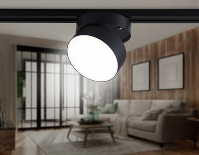 Трековый однофазный светодиодный светильник GL 6879 BK черный LED 16W 4200K D115*90