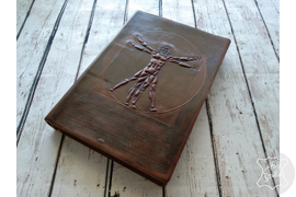 ежедневник с тиснением рисунка Да Винчи и серебряным срезом