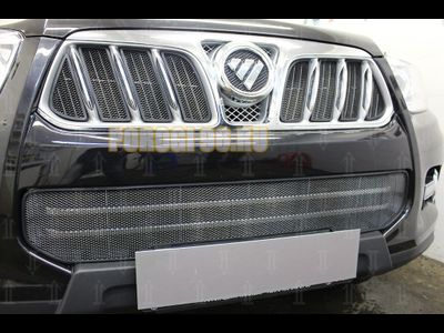 Защита радиатора Foton Sauvana 2015- (8 частей) black верх