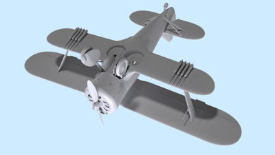 Сборная модель: (ICM 32010) Советский истребитель-биплан И-153 "Чайка"