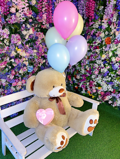 Подарочный набор №9 - Плюшевый мишка 150 см, Шарики 5, Киндер бокс средний