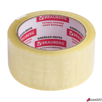 Клейкие ленты упаковочные, 48 мм х 60 м, КОМПЛЕКТ 6 шт., прозрачные, толщина 45 микрон, BRAUBERG. 440071