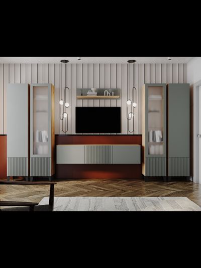 Рея Комплект мебели для гостиной Дуб Крафт Золотой/ МДФ Гранит Софт Матовый