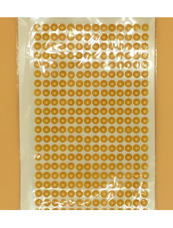 Стикеры для творчества,  полубусины, 6 мм, цвет золотой