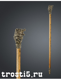 литая бронзовая светлая трость с флягой