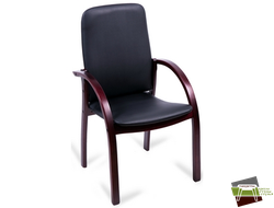 Стул Джуно new LUX (орех темный), кож.зам (черный)