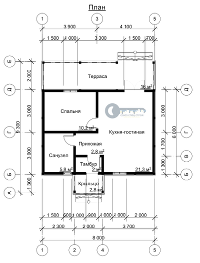 ДЖ-11 ГАБАРИТНЫЕ РАЗМЕРЫ: (6Х8М) 1 ЭТАЖ, ОБЩАЯ ПЛОЩАДЬ: 66,6М²