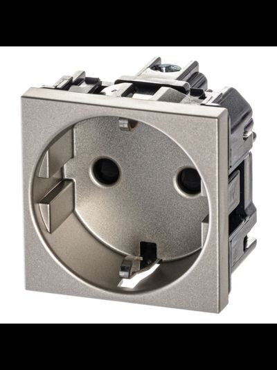 Розетка с заземлением ABB ZENIT N2288 CV, со шторками, цвет - шампань