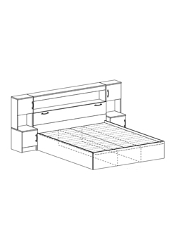 Кровать с прикроватным блоком КР 552