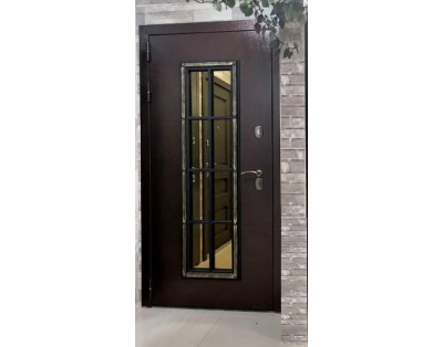 АГОРА. АНТИК МЕДНЫЙ/ ЛИСТВЕННИЦА СВЕТЛАЯ. ДВУХКАМЕРНЫЙ СТЕКЛОПАКЕТ. НАДЕЖНАЯ ВХОДНАЯ ДВЕРЬ