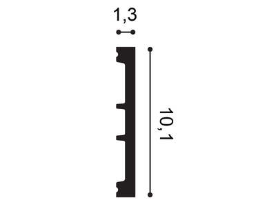 Карниз SX163 SQUARE - 1,3*10,1*200см