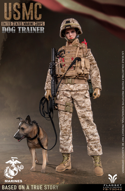 Американский морпех-кинолог с собакой - КОЛЛЕКЦИОННАЯ ФИГУРКА 1/6 USMC Dog Trainer (FS73042) - FLAGSET