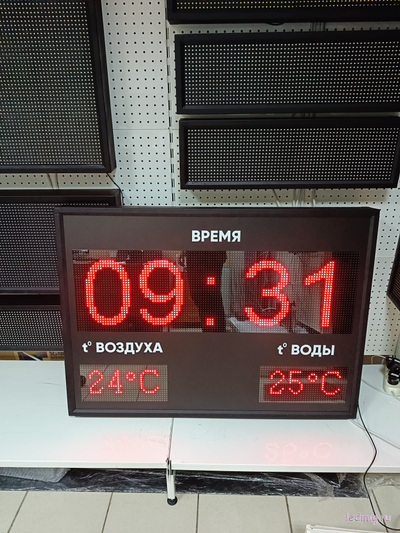 Табло с температурой воздуха и воды 730*1010мм (красный)