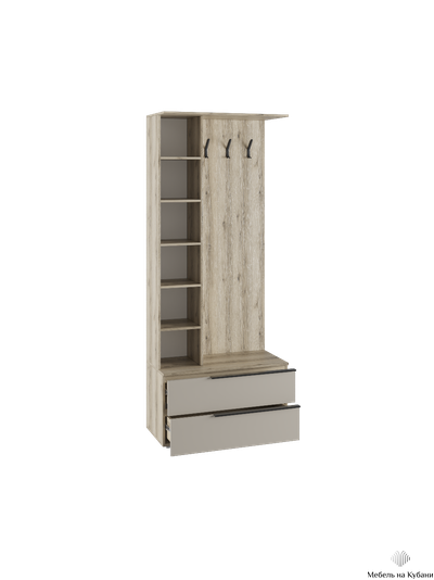 Заря прихожая с 2 пеналами и антресолью ПВШ Дуб делано/Кашемир