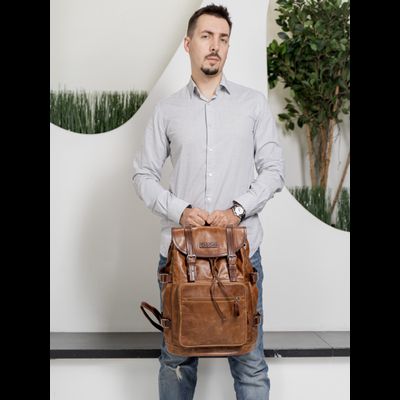 Кожаный рюкзак Volturno cognac/brown (арт. 3004-03)