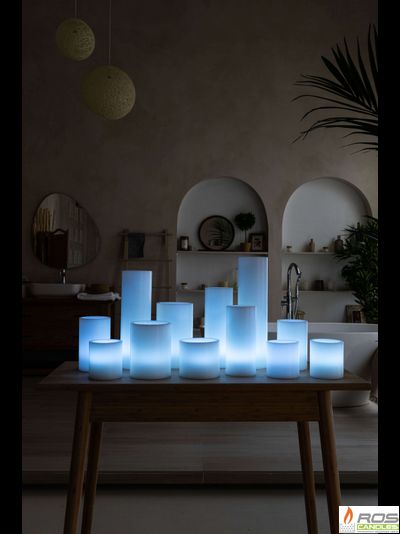 Большой набор LED свечей с парафиновыми плафонами, "Цветной"