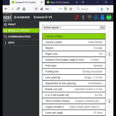 Принтер для печати шрифтом Брайля Index Everest-D V5