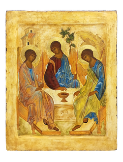 Троица Святая. Рукописная икона.