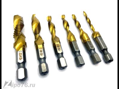 Набор сверл метчиков по металлу М3 М4 М5 М6 М8 М10