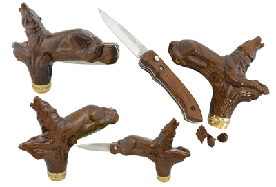 Классическая трость с клинком и ножом с волком