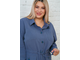 Женский  удлиненный жакет-рубашка арт. 898 (цвет синий) Размеры 52-64