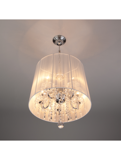 ПОДВЕСНАЯ ЛЮСТРА С АБАЖУРОМ 2045/5 ХРОМ / БЕЛЫЙ