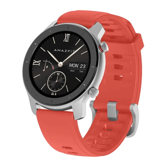 Умные часы Xiaomi Huami Amazfit GTR 42mm aluminium case, silicone strap Coral Red (Международная версия)