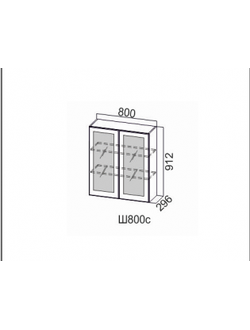 Шкаф навесной 800/912 (со стеклом)