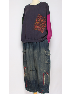 Джинсы "Карманы клапаны" синие р.48-5