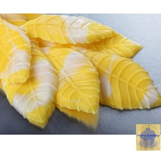 Глазурь кондитерская "листочки", бело-желтые, 100 гр