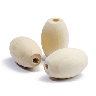 Бусина деревянная овальная (с отверстием) заготовка для росписи и рукоделия