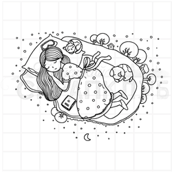 штамп девочка спит