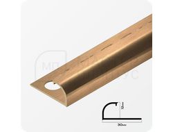 Профиль для плитки С-образный латунный 12 мм NEEXY PVL18-03 BAO Брашированный 2.7 м
