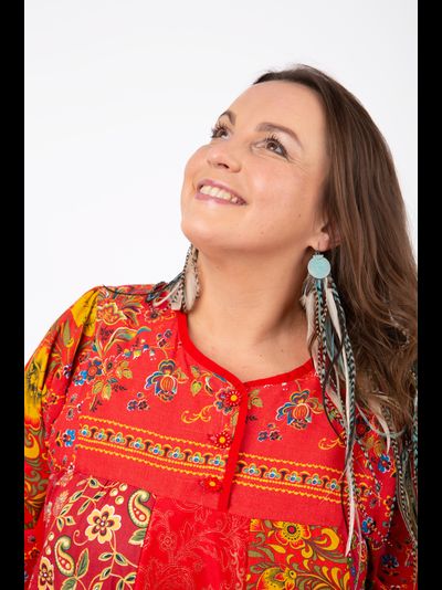 Лоскутное платье в русском стиле "Вечерний Звон"