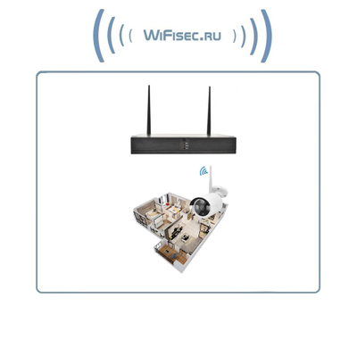 Комплект беспроводной системы видеонаблюдения, видеорегистратор + 4 видеокамеры, HD