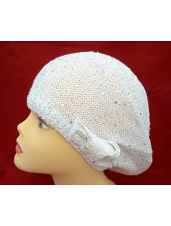 белый летний берет с пайетками Италия vizio фото