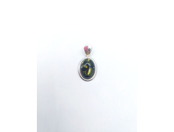 Кулон "Зеленый овал"