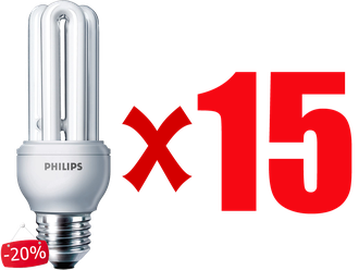 Комплект энергосберегающих ламп Philips PL-Electronic 8w E27