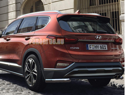 Защита заднего бампера "уголки" D 60,3  для Hyundai Santa Fe (2018-2021)