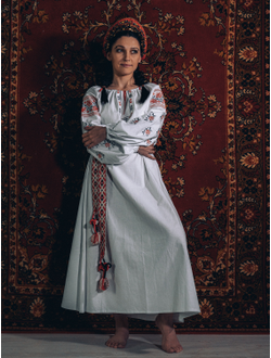 Платье-рубашка  «Розы».