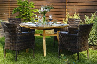 Обеденный комплект Modena 120 см на 4 персоны с креслами