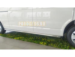 Защита штатного порога труба (удлиненная база) d60 для Volkswagen T6 (2020-)