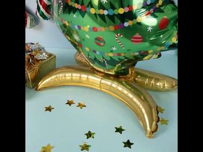 Шар 3D (32''/81 см) Фигура на подставке, Новогодняя елочка, Ярко-зеленый, 1 шт