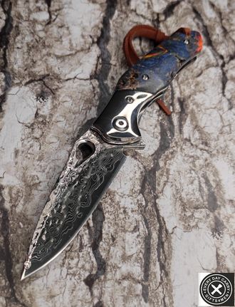 Складной нож DAMASCUS COLORFUL FLIPPER TC033-1